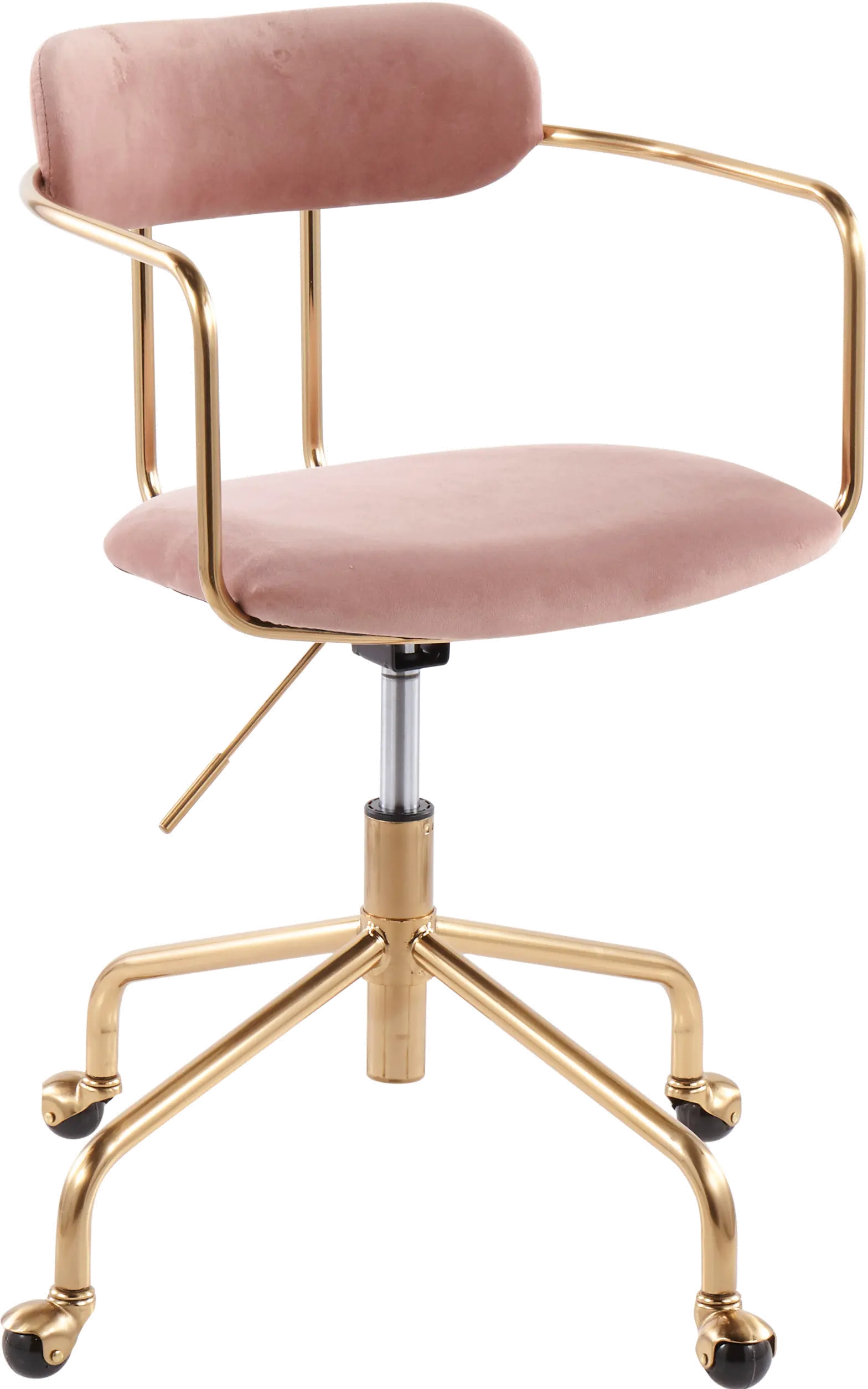 OC-DEMIAUVPK Pink Velvet Office Chair- Demi sku OC-DEMIAUVPK
