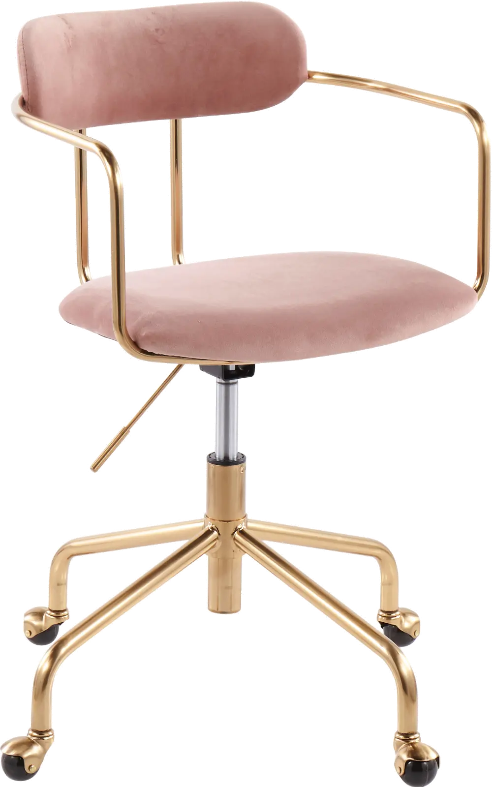 OC-DEMI AUVPK Pink Velvet Office Chair- Demi-1