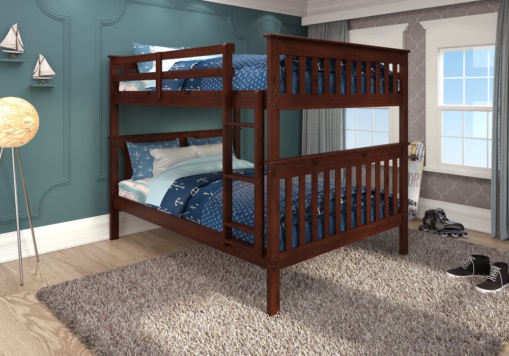 Dark Cappuccino Brown Full-over-Full Bunk Bed - Craftsman