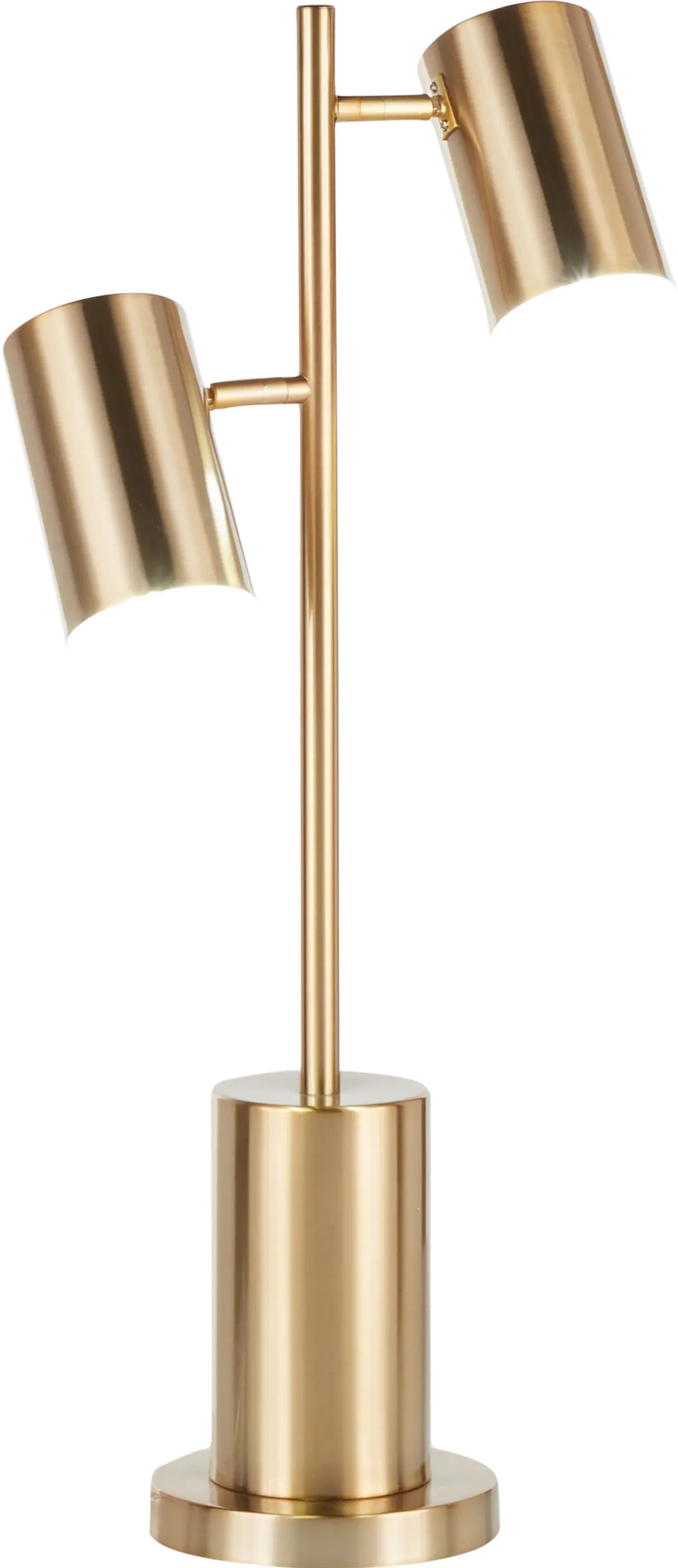 Contemporary Gold Metal Two Light Table Lamp - Cannes