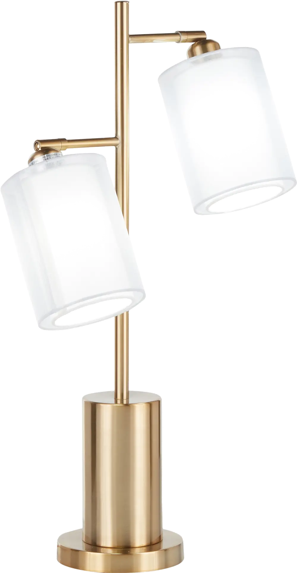 L-CANNESTB AUW Contemporary Gold Metal Table Lamp with White Shades - Cannes-1