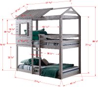 Rustic Gray Twin Over Bunk Bed, Camo Bunk Bed Tent