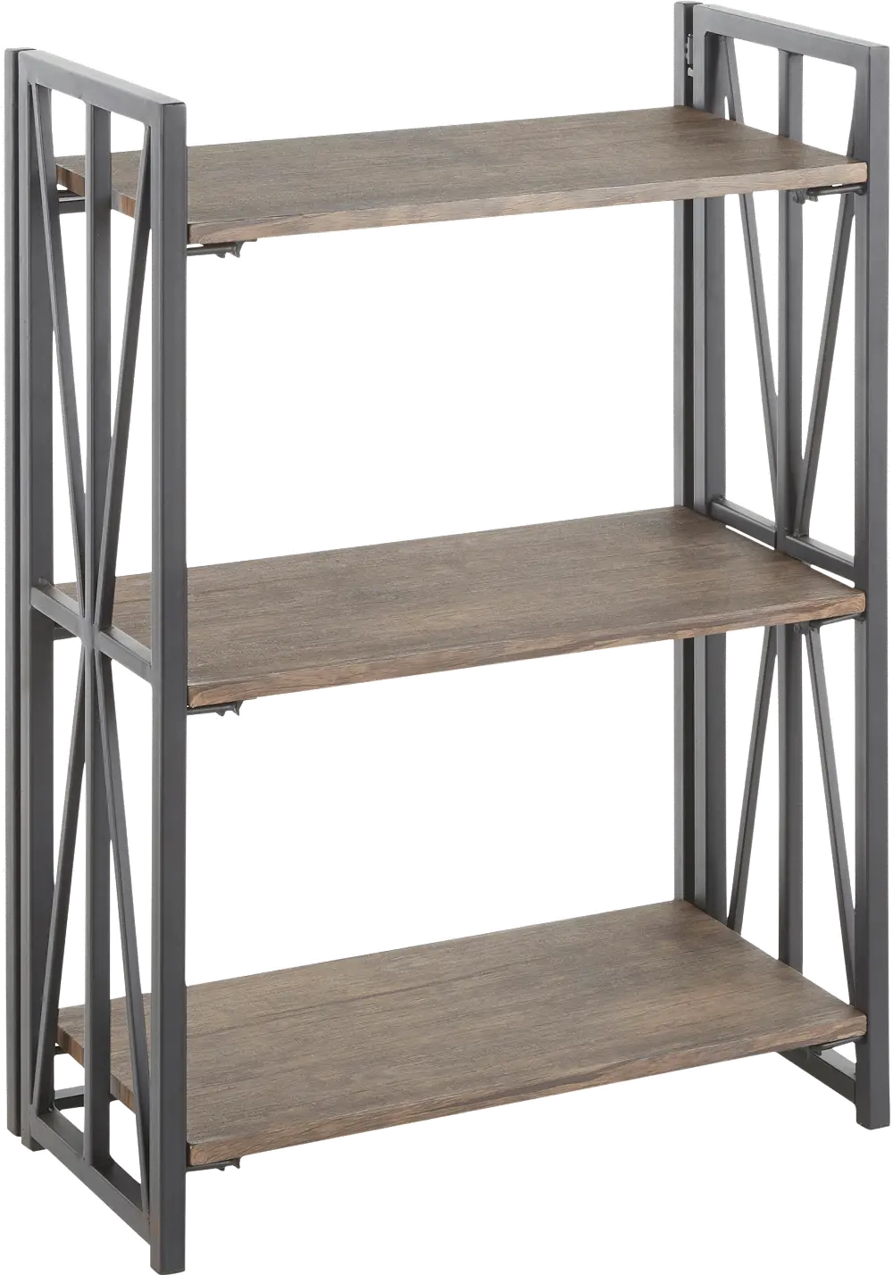 OBC-INDY BKBN Industrial Black and Brown Bookcase - Indy-1
