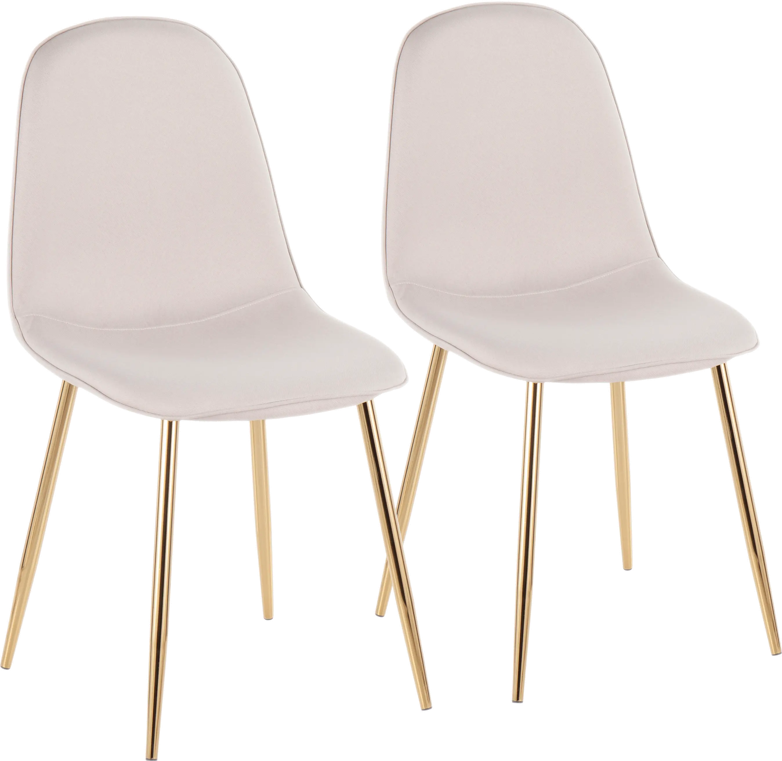Contemporary Beige and Gold Dining Room Chair (Set of 2) - Pebble