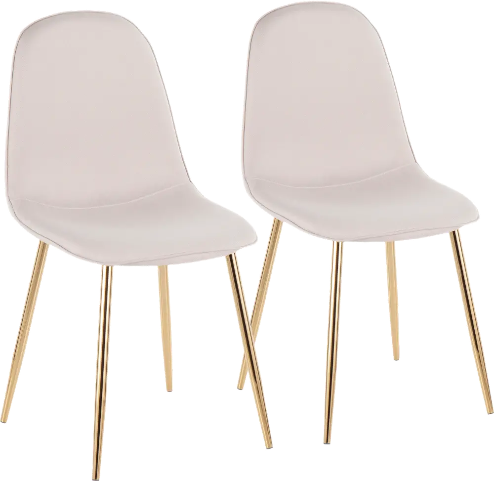 CH-PEBBLE AUBG2 Contemporary Beige and Gold Dining Room Chair (Set of 2) - Pebble-1