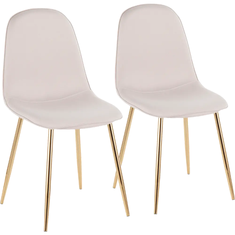 CH-PEBBLE AUBG2 Contemporary Beige and Gold Dining Room Chair (Set of 2) - Pebble-1