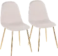 CH-PEBBLE AUBG2 Contemporary Beige and Gold Dining Room Chair (Set of 2) - Pebble