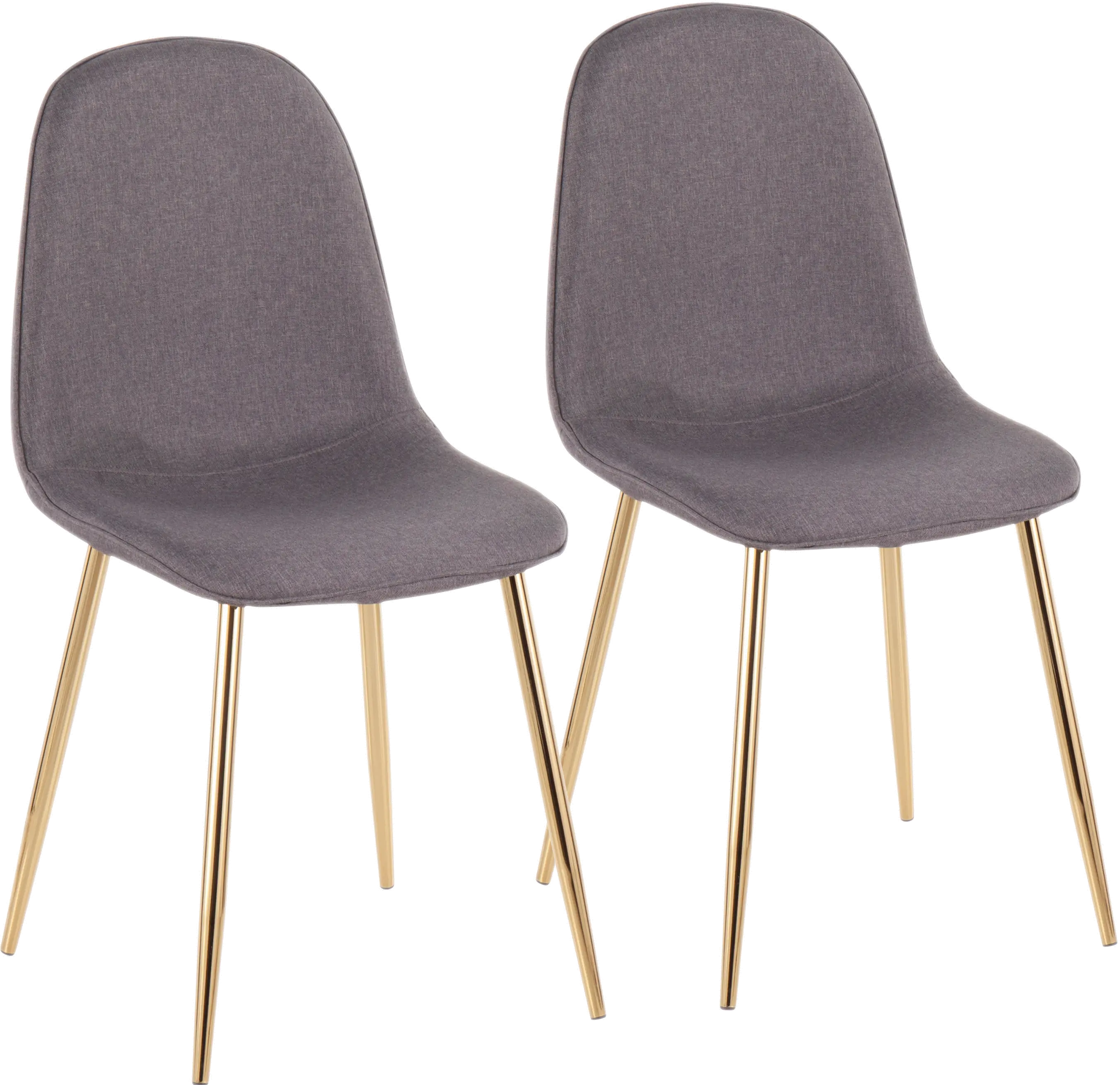 Contemporary Gray and Gold Dining Room Chair (Set of 2) - Pebble