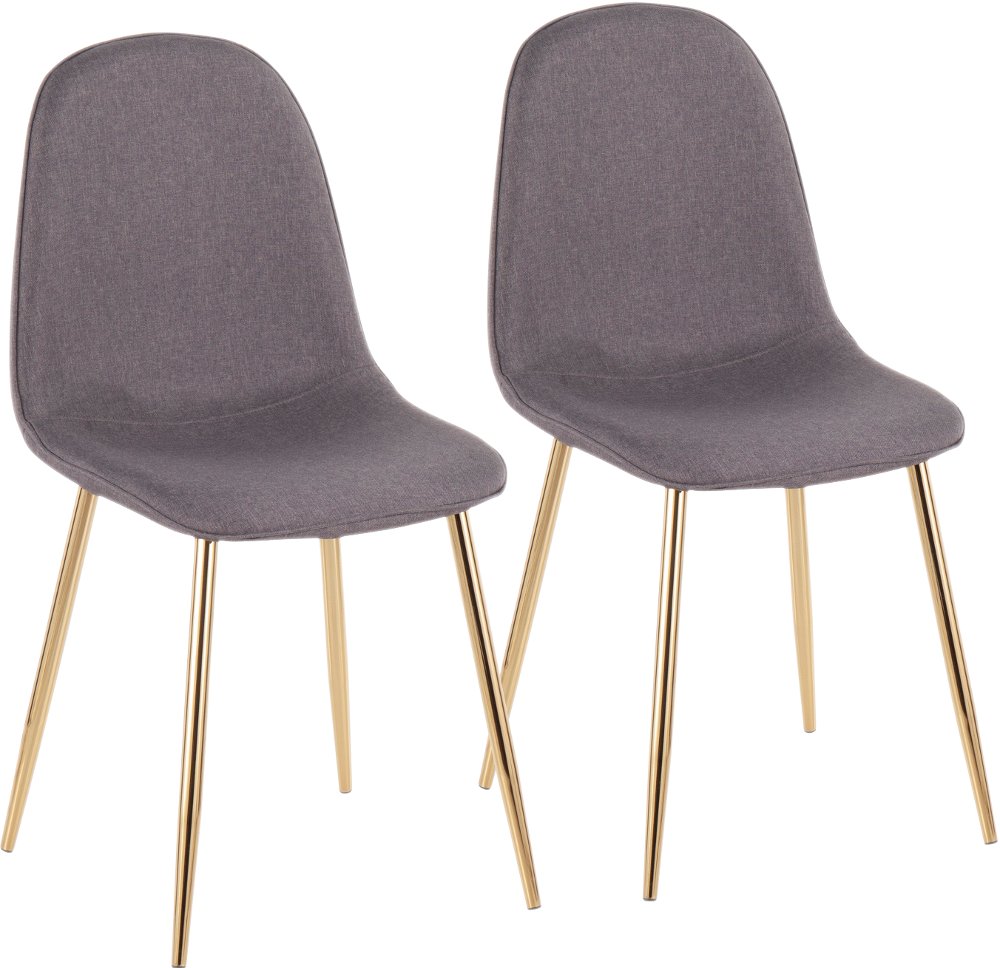 112304079 Contemporary Gray and Gold Dining Room Chair (Set  sku 112304079