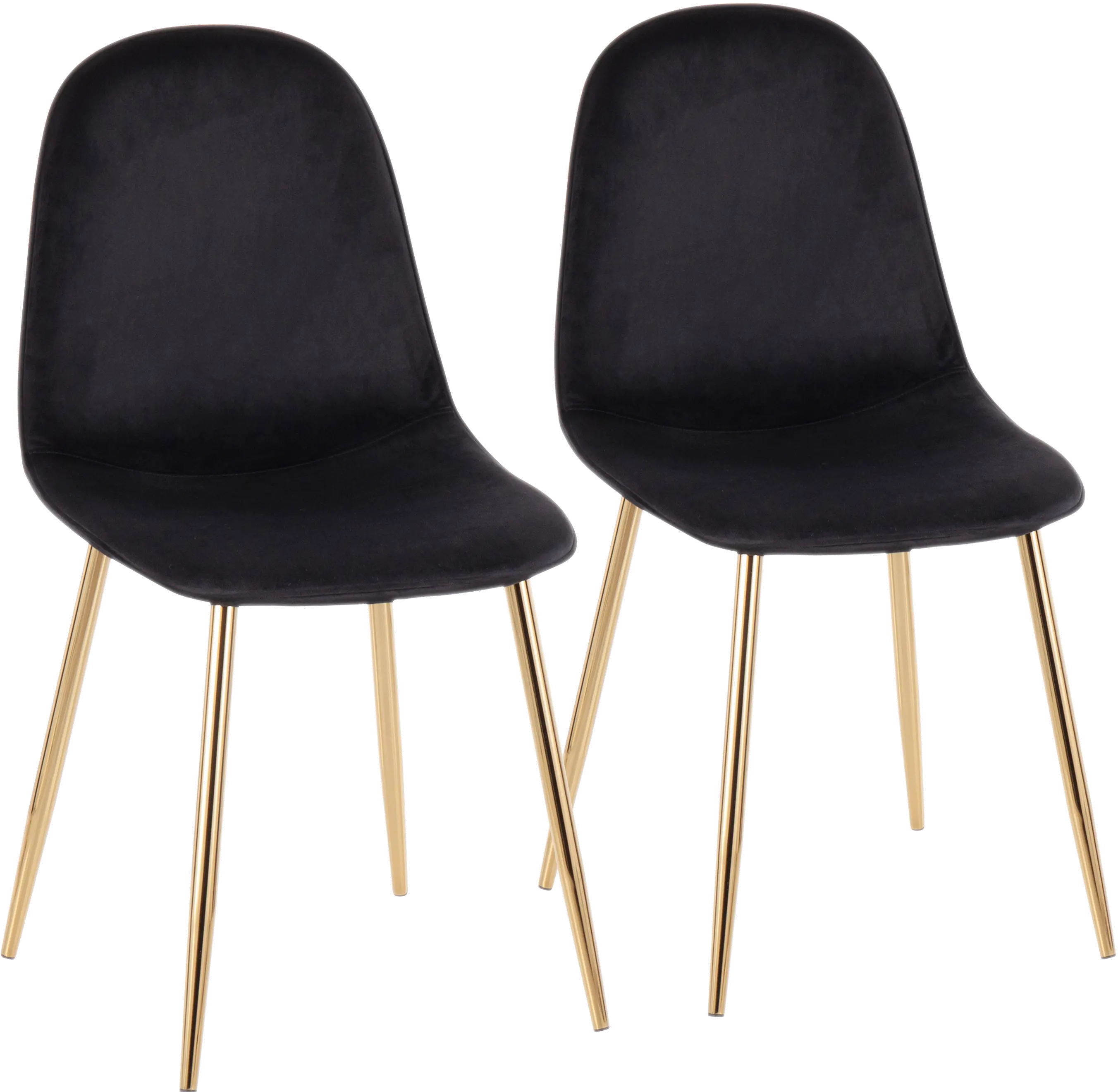 CH-PEBBLEAUVBK2 Contemporary Black and Gold Dining Room Chair (Set sku CH-PEBBLEAUVBK2