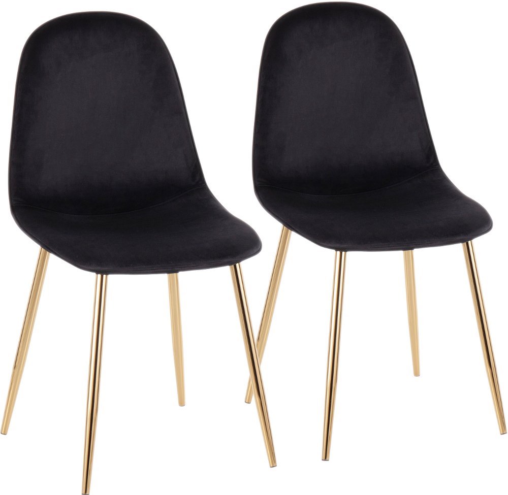 Contemporary Black and Gold Dining Room Chair (Set of 2) - Pebble