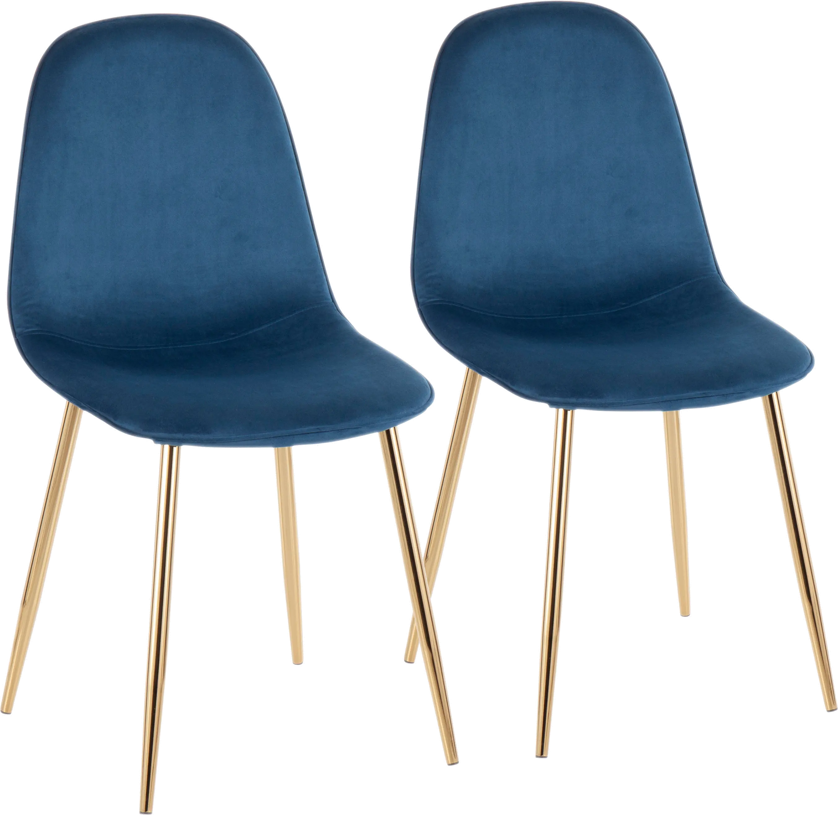 Contemporary Blue and Gold Dining Room Chair (Set of 2) - Pebble