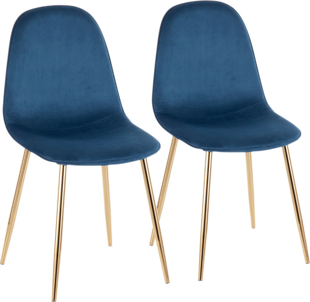 Contemporary Blue and Gold Dining Room Chair (Set of 2) - Pebble