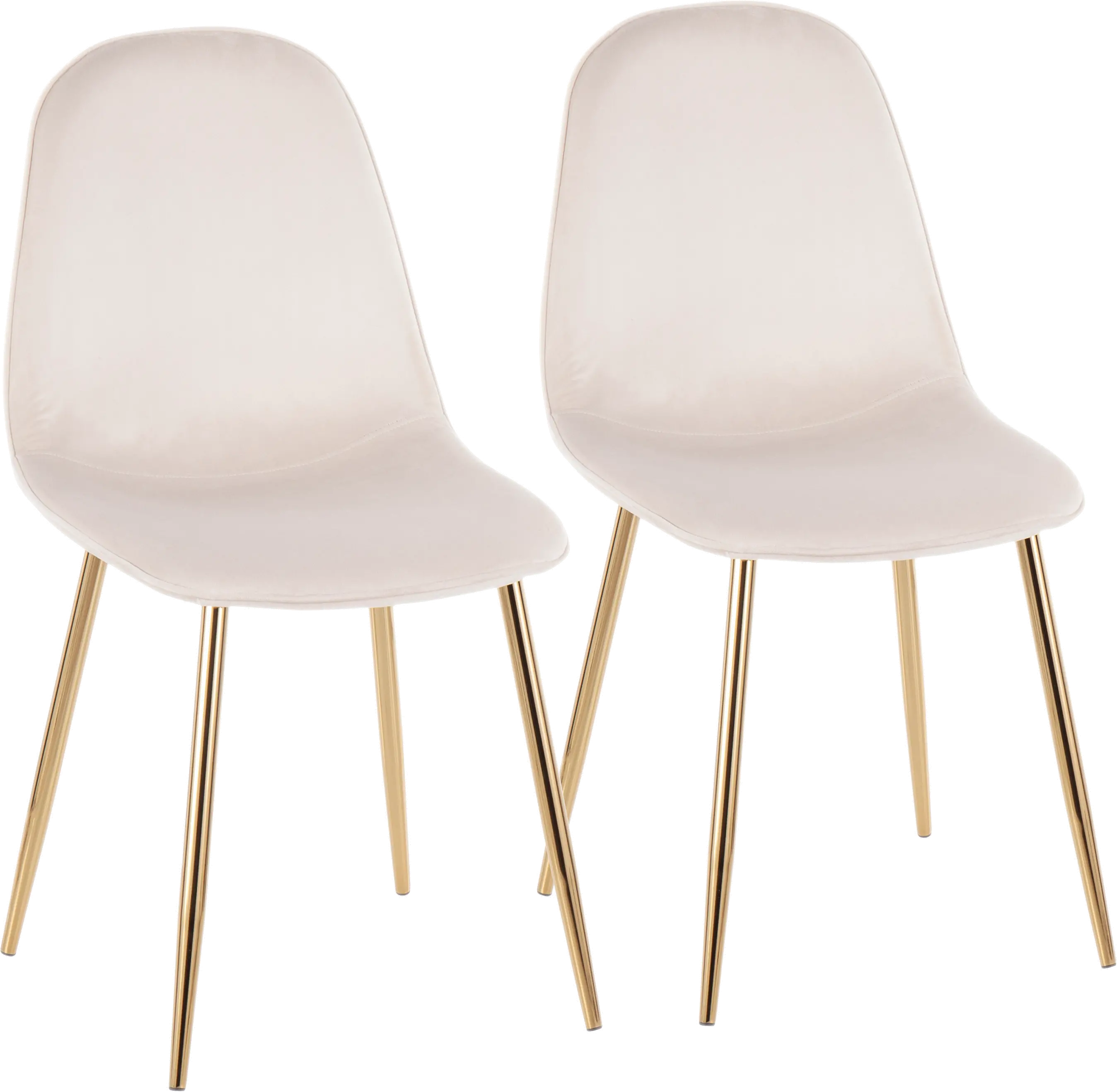 Contemporary Cream and Gold Dining Room Chair (Set of 2) - Pebble
