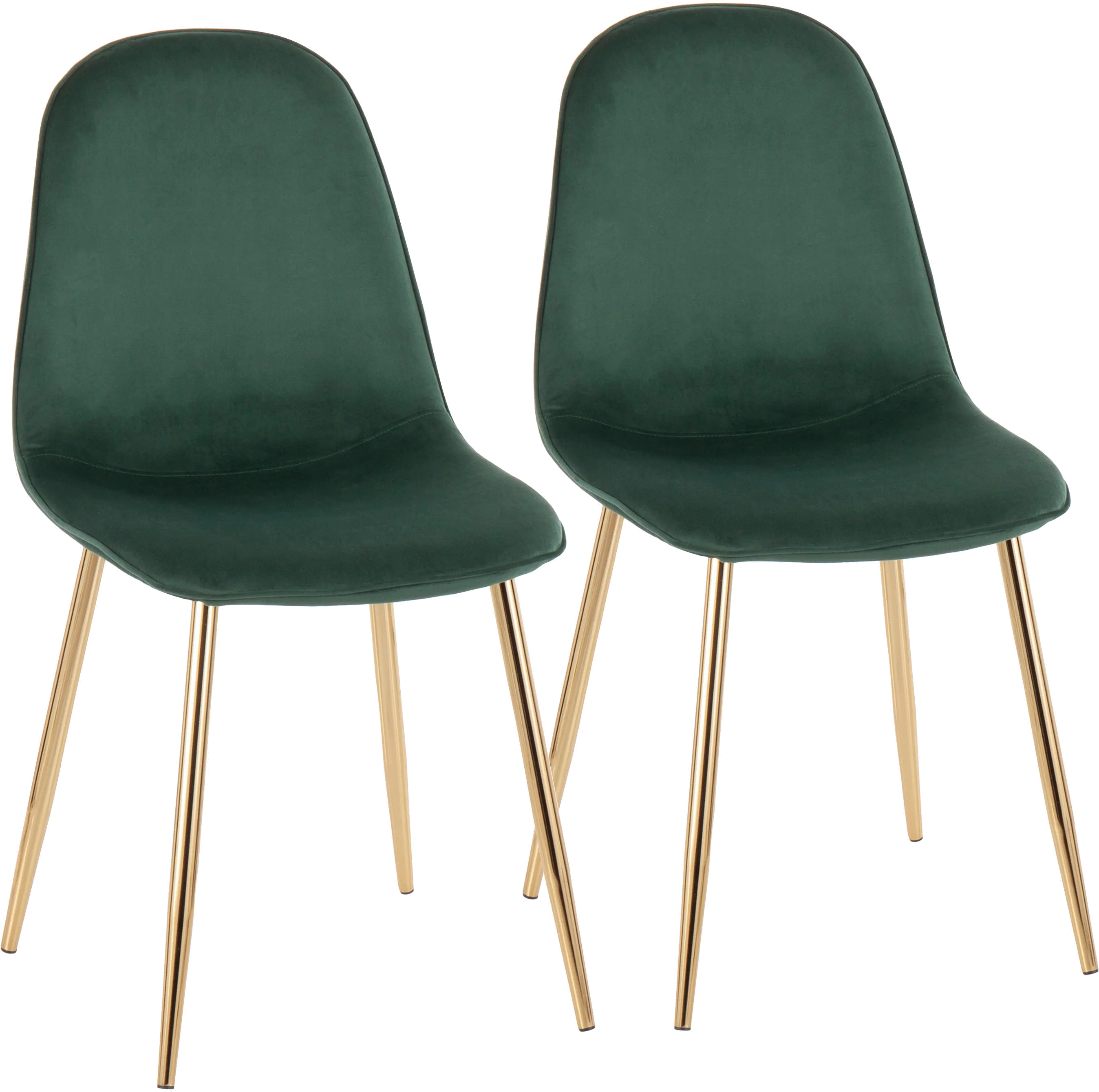Contemporary Green and Gold Dining Room Chair (Set of 2) - Pebble