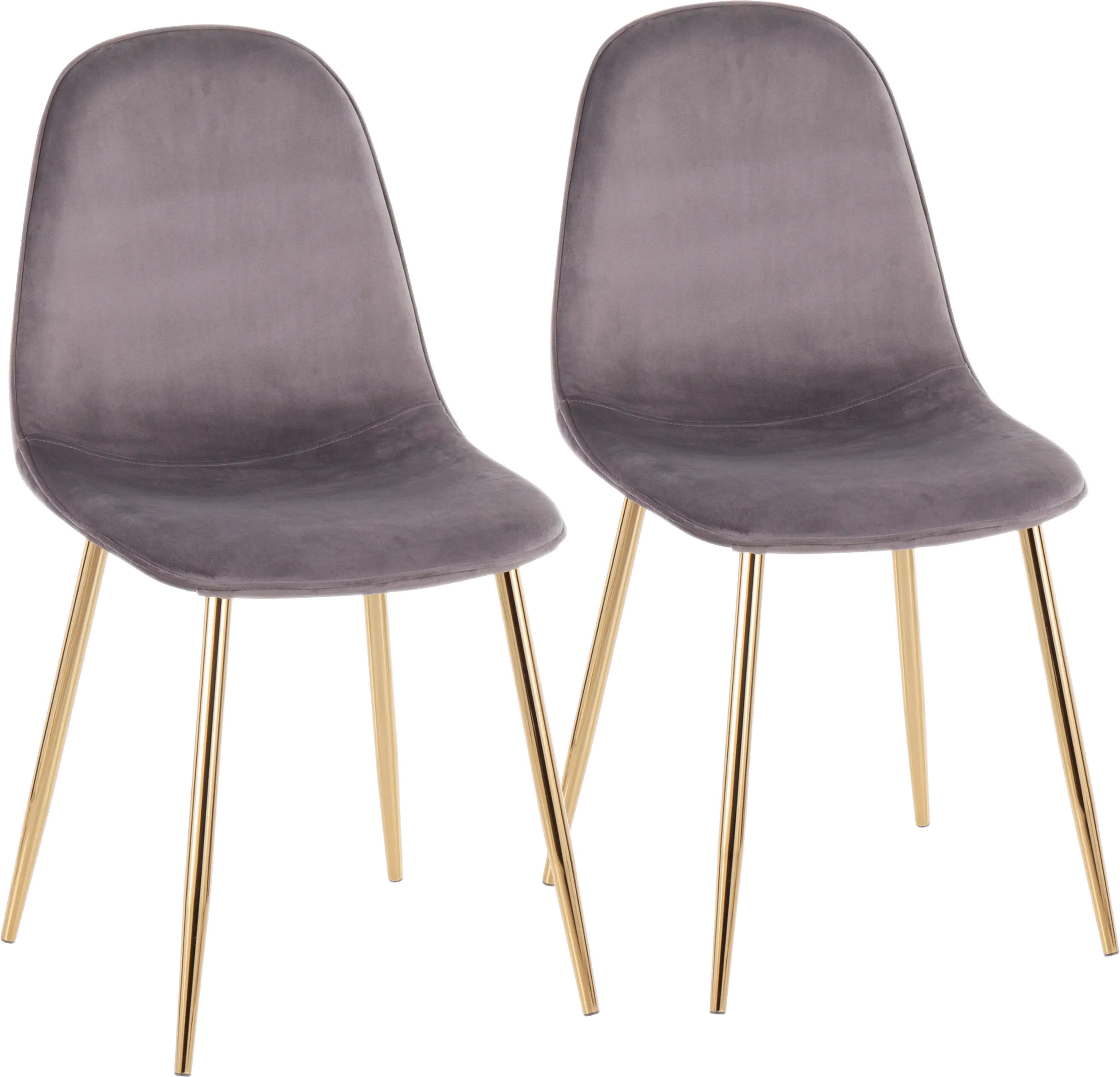 Contemporary Gray and Gold Dining Room Chair (Set of 2) - Pebble