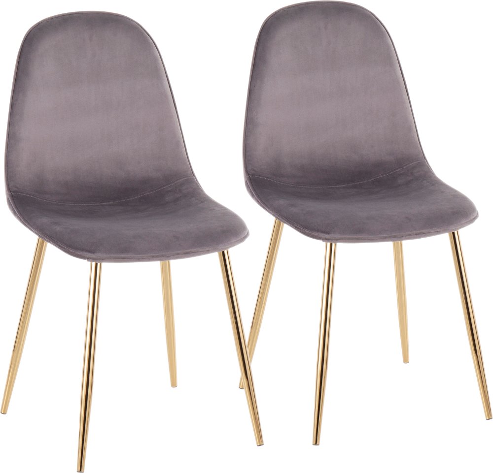 Contemporary Gray and Gold Dining Room Chair (Set of 2) - Pebble