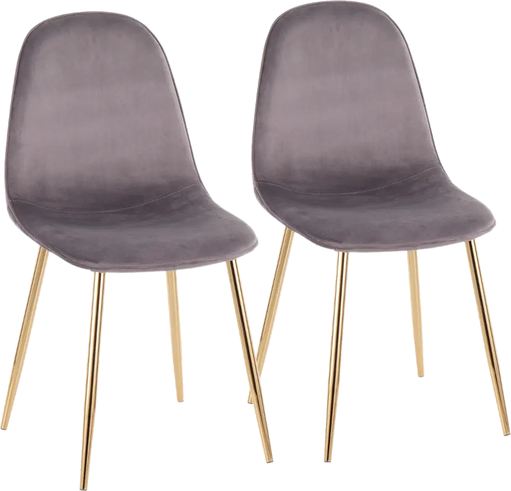 CH-PEBBLE AUVGY2 Contemporary Gray and Gold Dining Room Chair (Set of 2) - Pebble-1