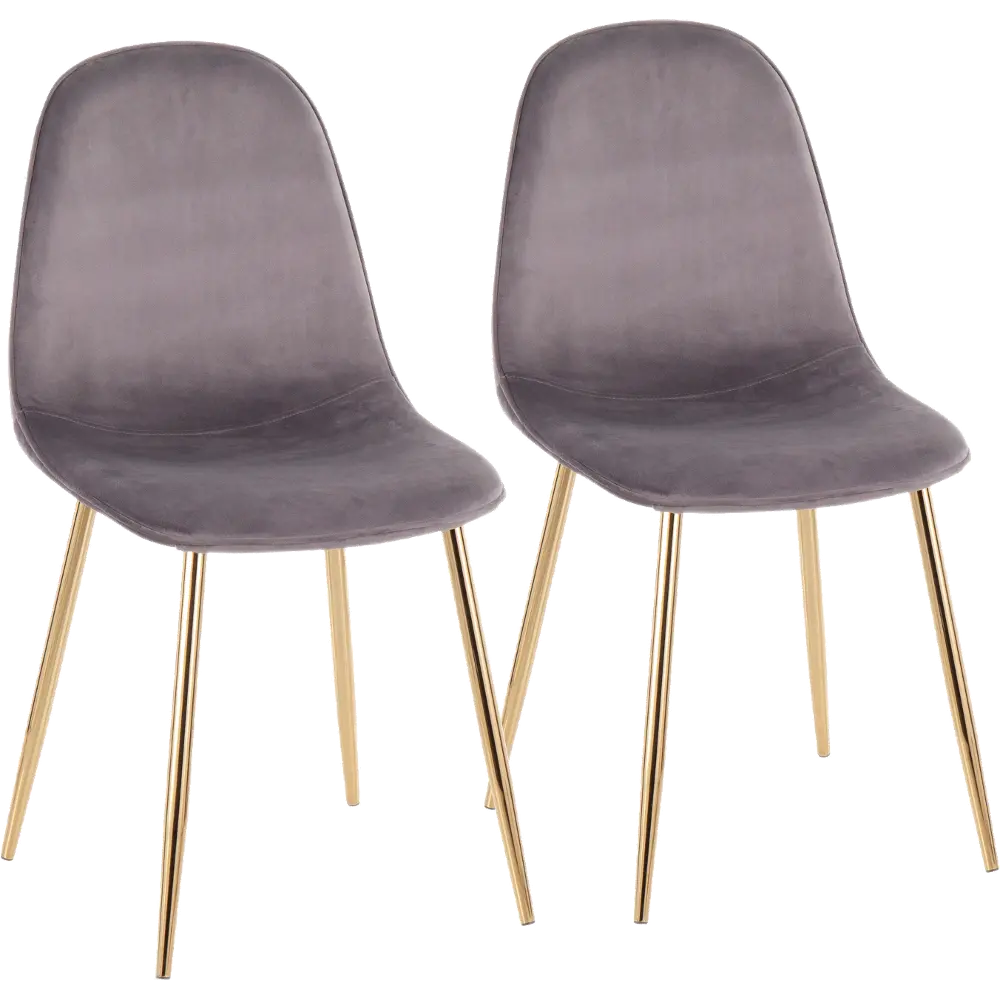 CH-PEBBLE AUVGY2 Contemporary Gray and Gold Dining Room Chair (Set of 2) - Pebble-1