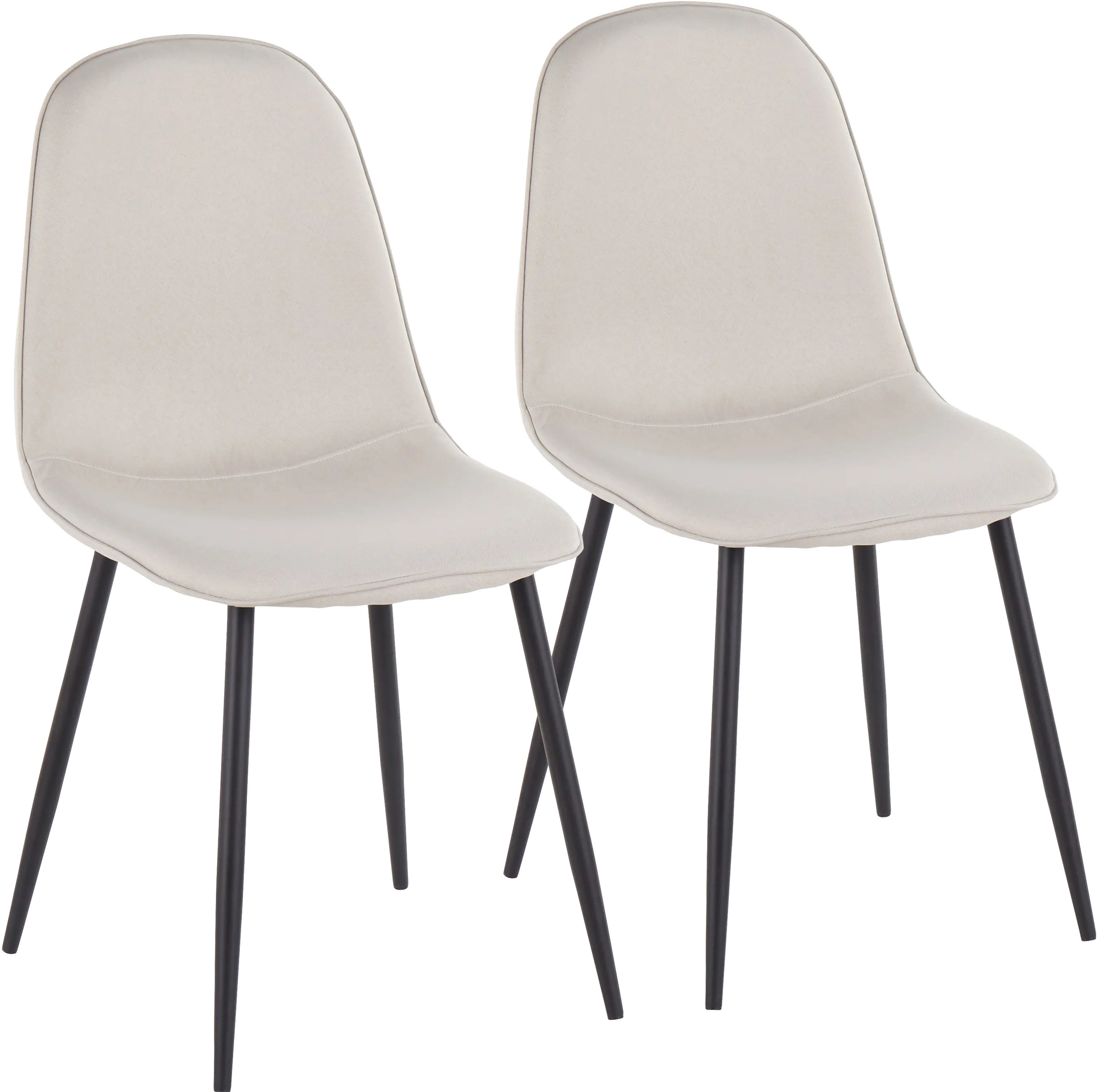 Contemporary Beige and Black Dining Room Chair (Set of 2) - Pebble
