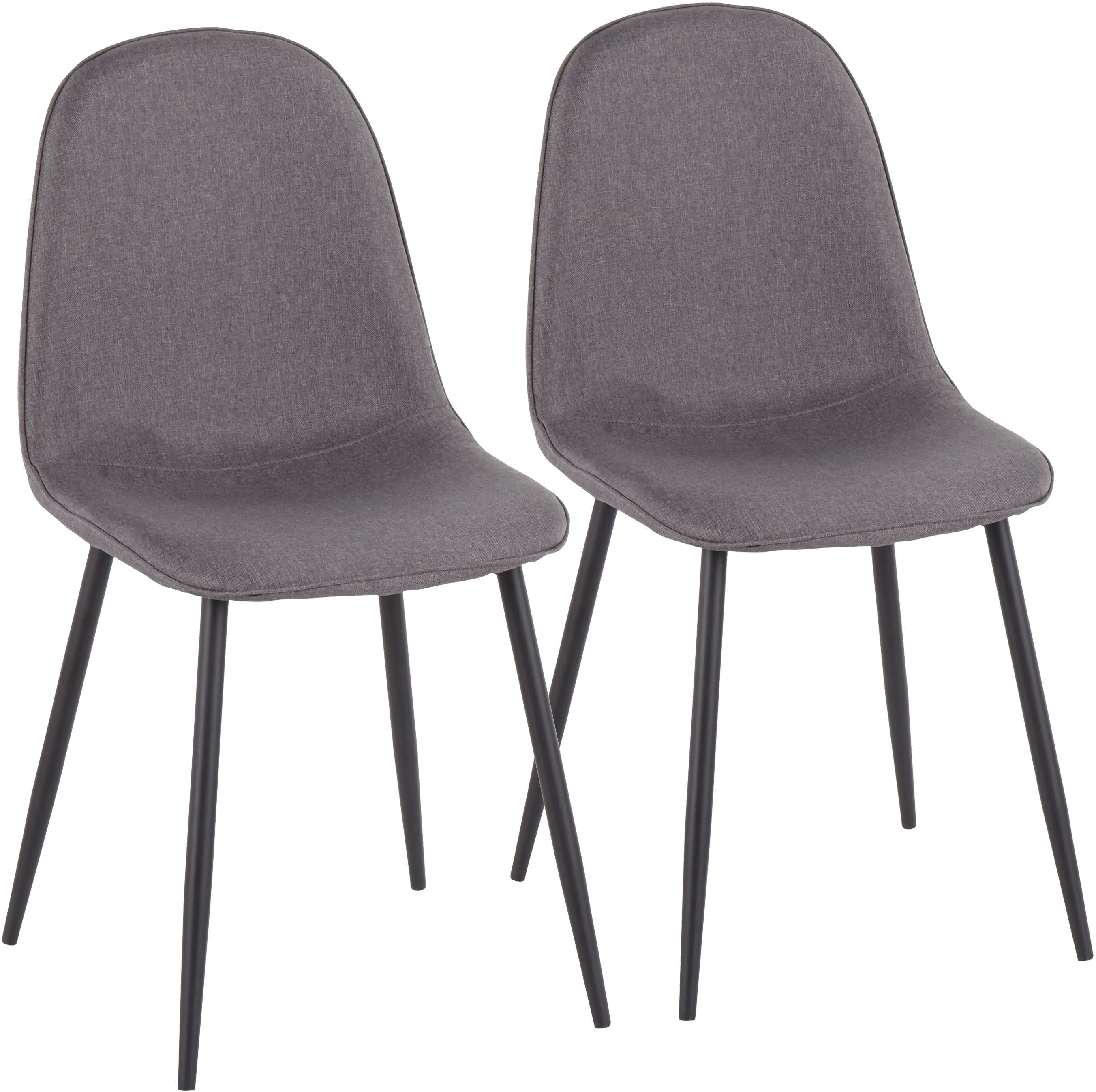Photos - Chair Lumisource Contemporary Gray and Black Dining Room   - Pebb(Set of 2)