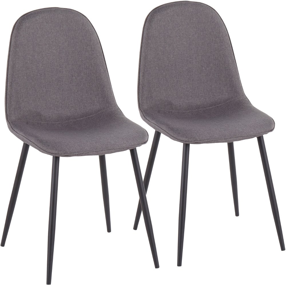 Contemporary Gray and Black Dining Room Chair (Set of 2) - Pebble