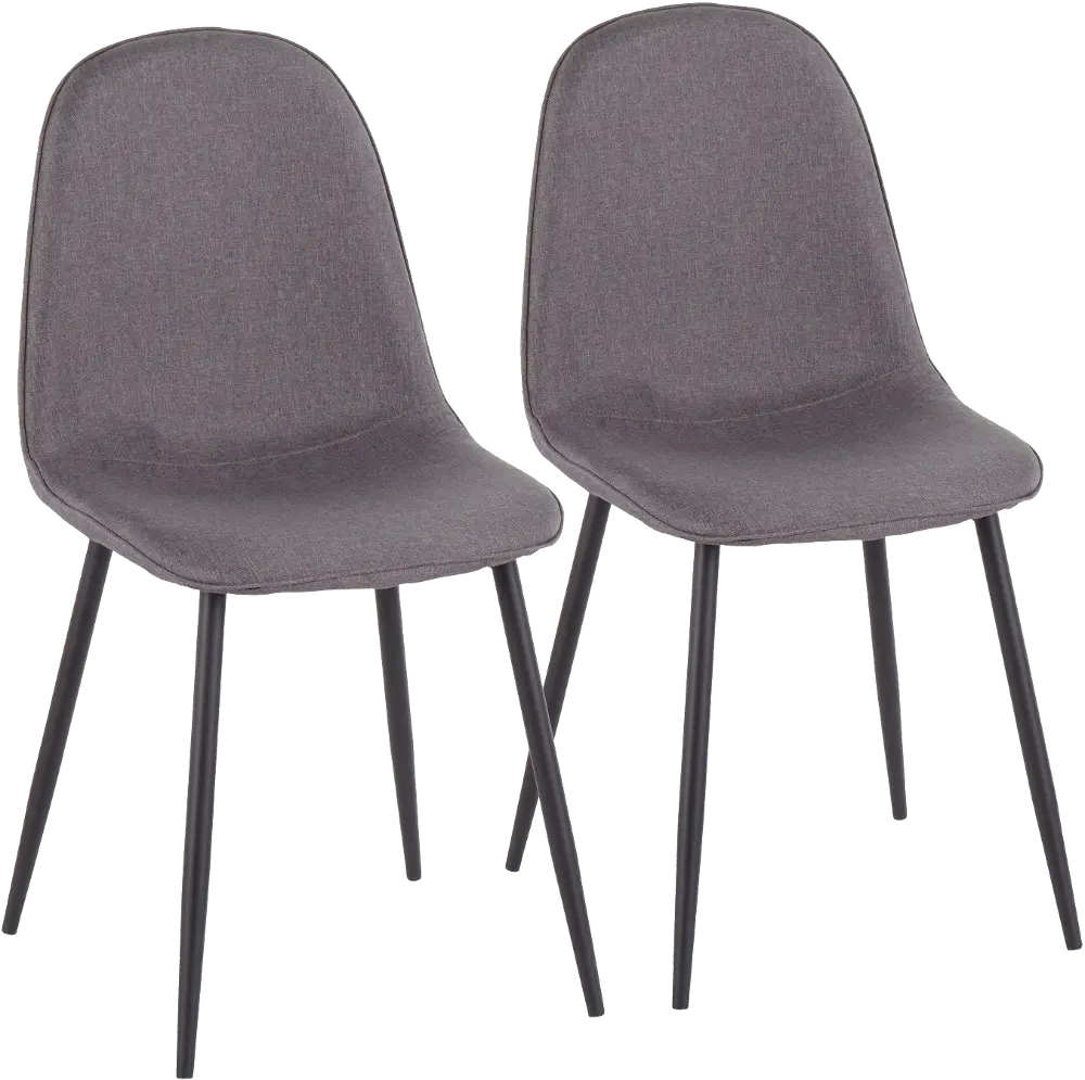 CH-PEBBLE BKCHAR2 Contemporary Gray and Black Dining Room Chair (Set of 2) - Pebble-1