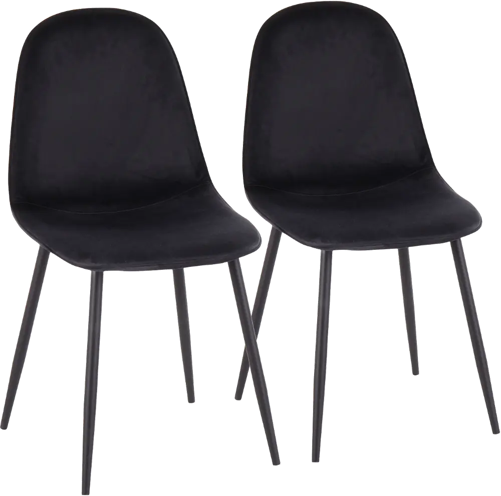 CH-PEBBLE BKVBK2 Contemporary Black Dining Room Chair (Set of 2) - Pebble-1