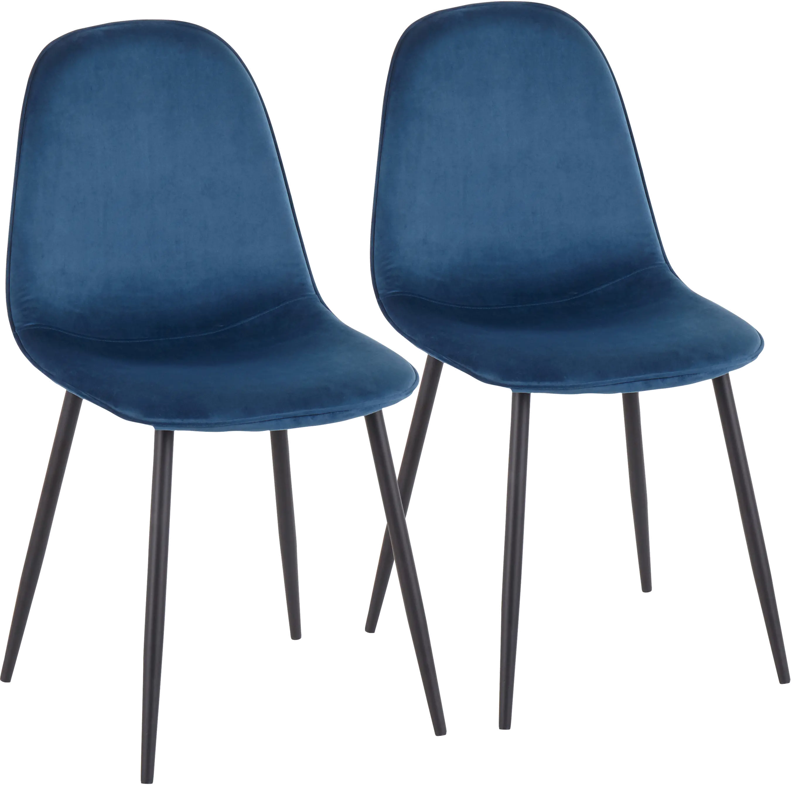 Contemporary Blue and Black Dining Room Chair (Set of 2) - Pebble