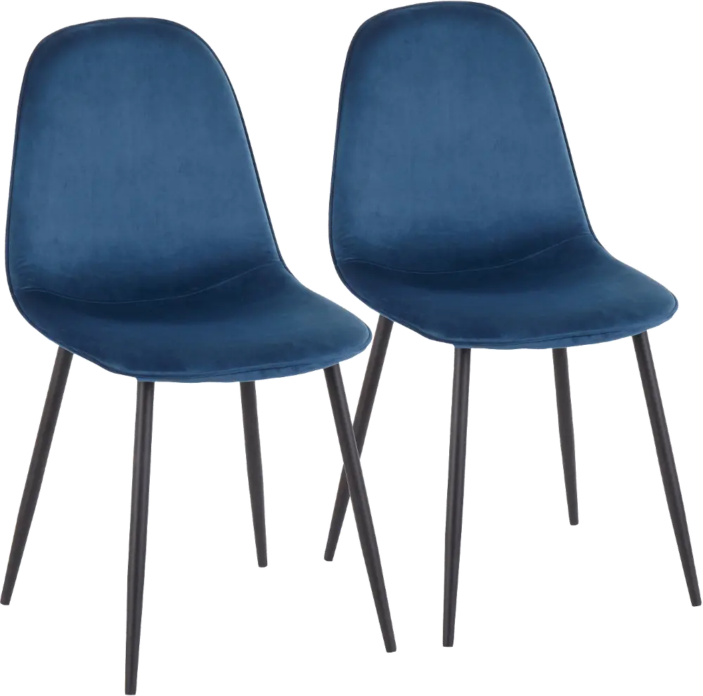 CH-PEBBLE BKVBU2 Contemporary Blue and Black Dining Room Chair (Set of 2) - Pebble-1