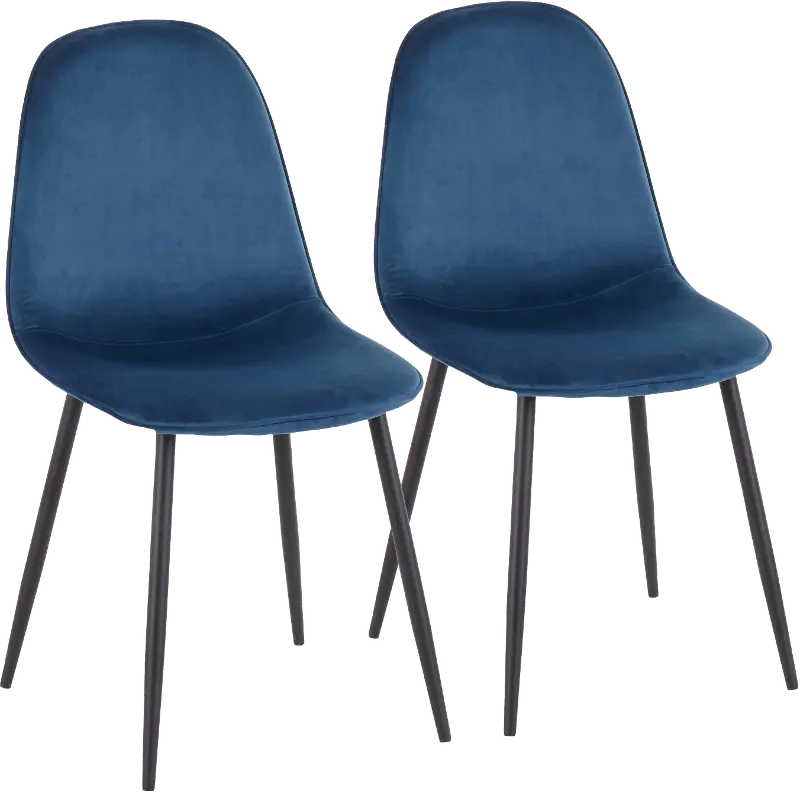 Contemporary Blue and Black Dining Room Chair (Set of 2) - Pebble | RC ...