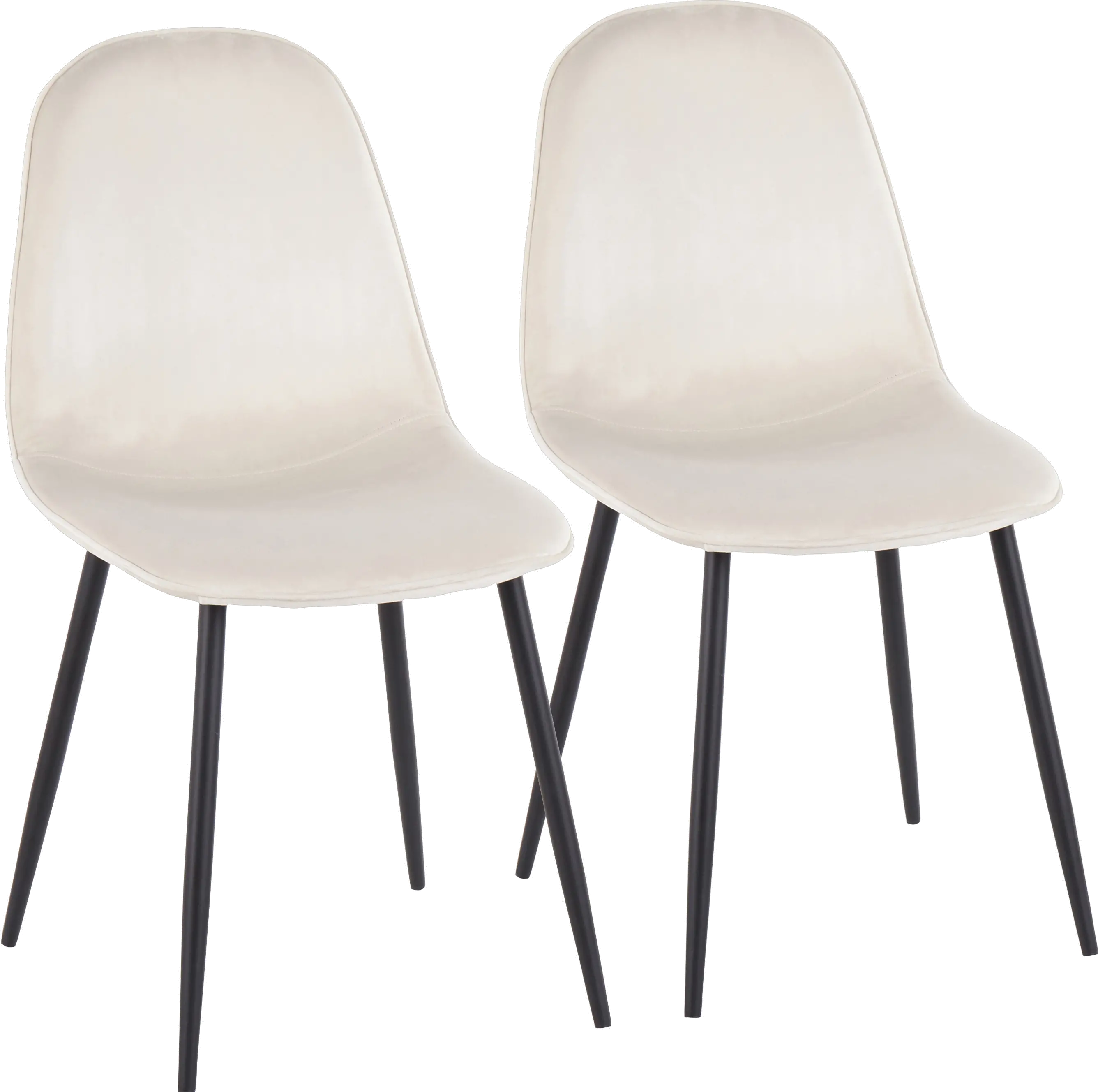 Contemporary Cream and Black Dining Room Chair (Set of 2) - Pebble