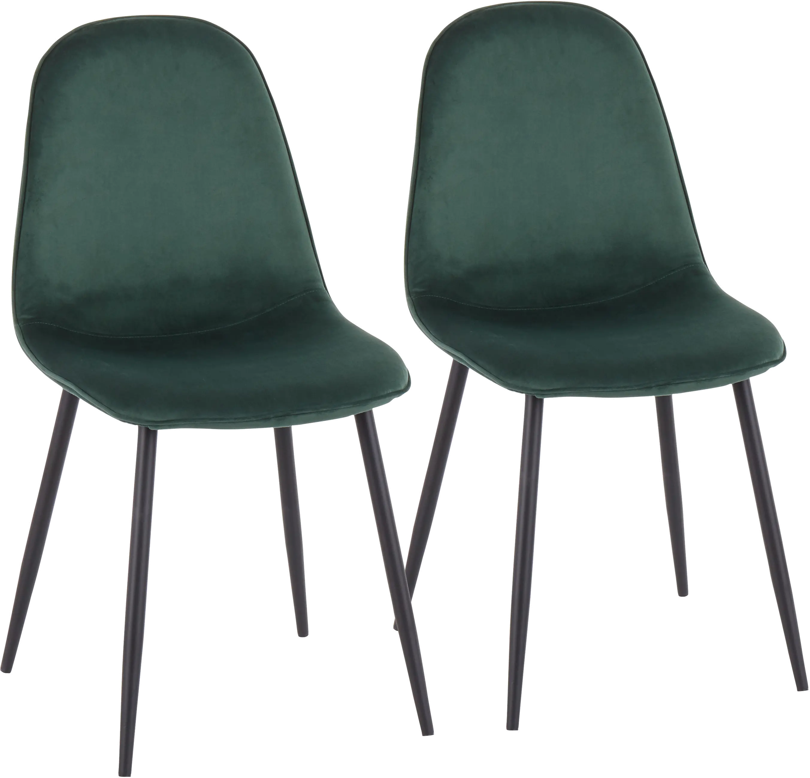 CH-PEBBLEBKVGN2 Pebble Green and Black Dining Room Chair (Set of 2 sku CH-PEBBLEBKVGN2