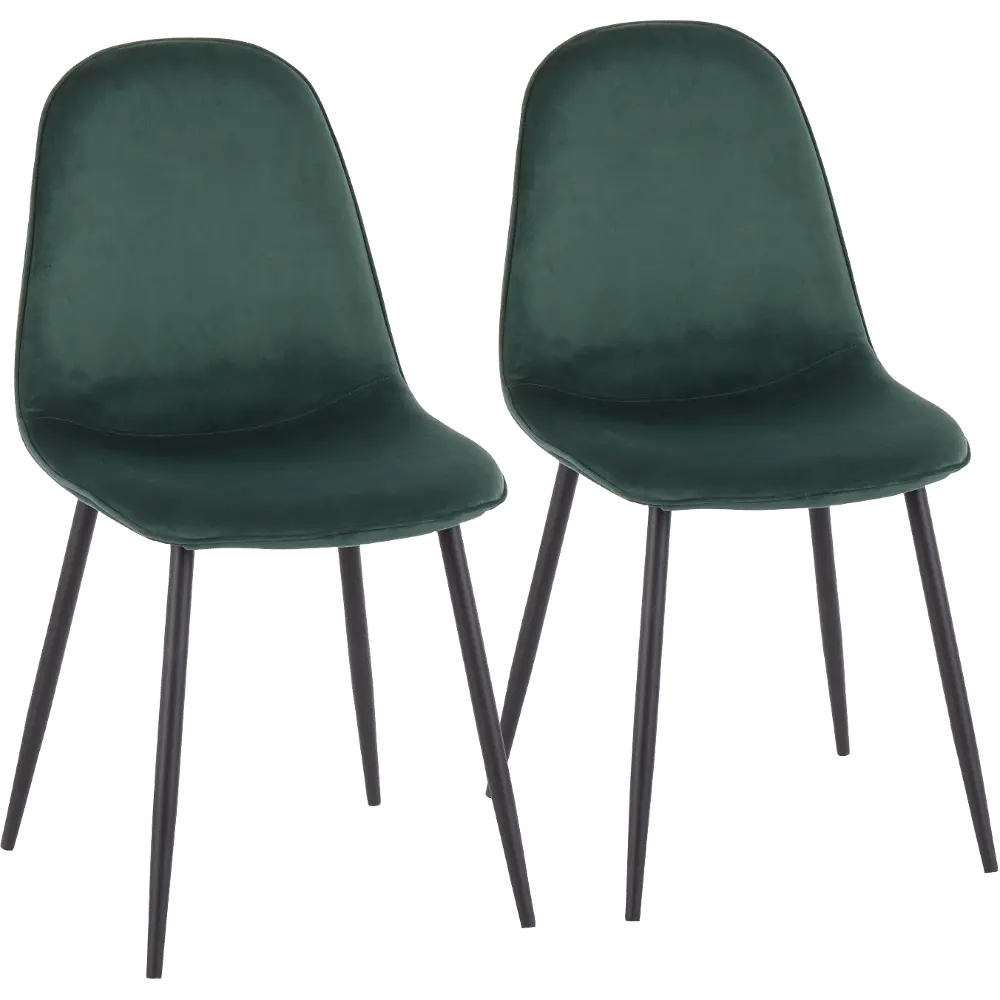 CH-PEBBLE BKVGN2 Pebble Green and Black Dining Room Chair (Set of 2)-1
