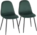 CH-PEBBLE BKVGN2 Pebble Green and Black Dining Room Chair (Set of 2)