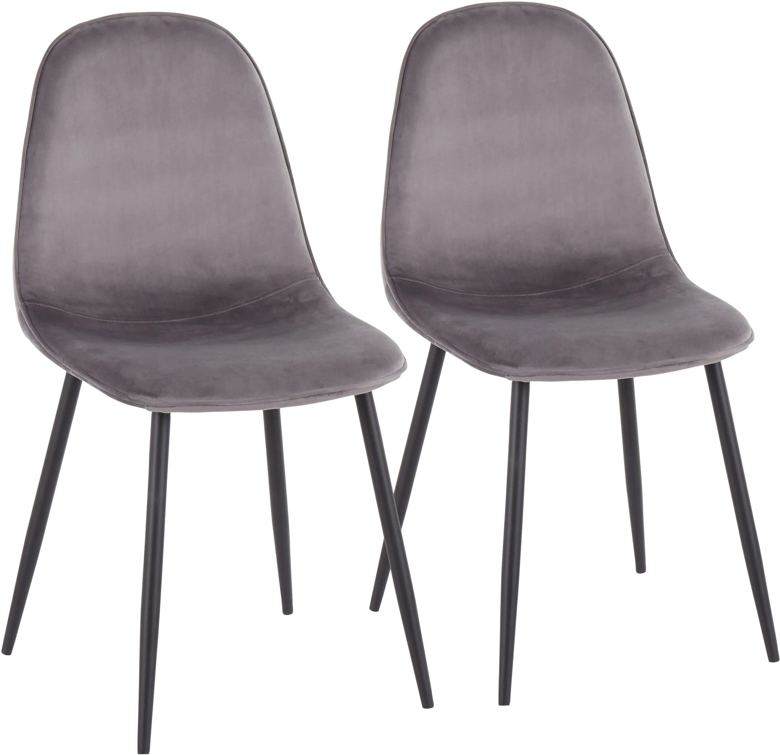 Photos - Chair Lumisource Contemporary Gray and Black Dining Room   - Pebb(Set of 2)