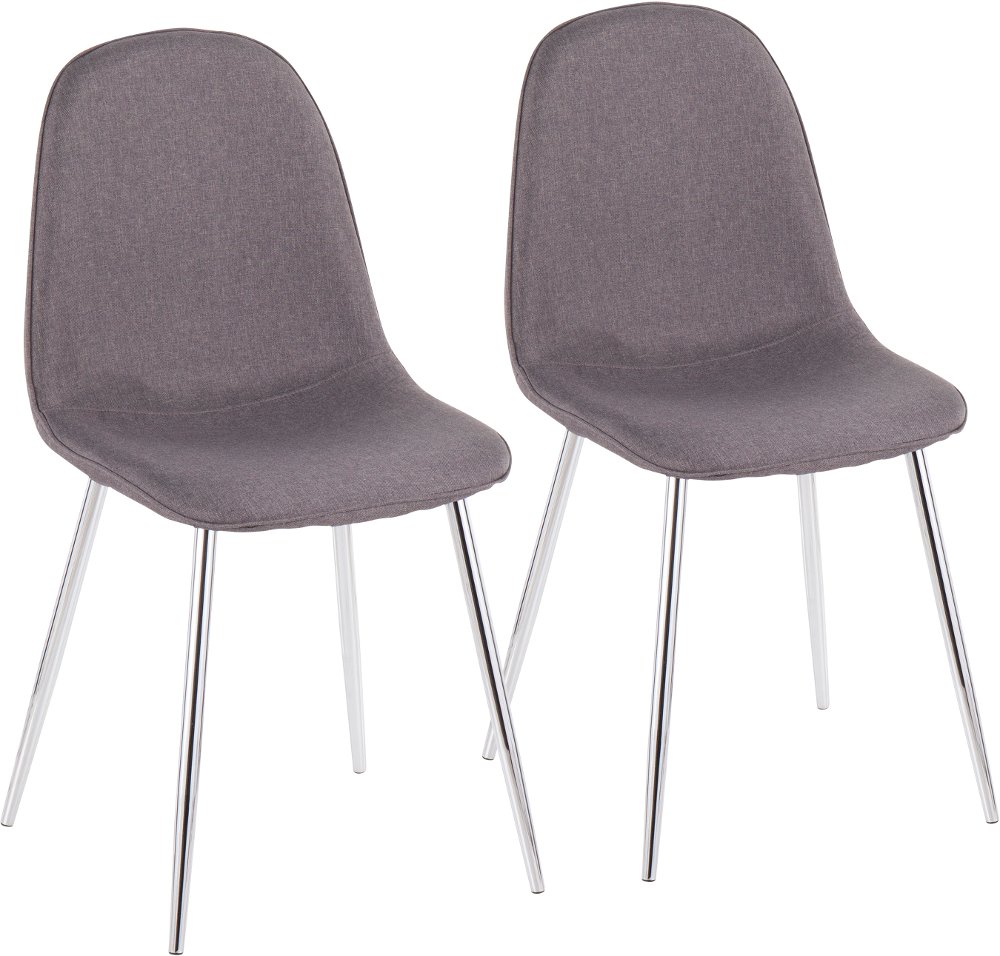 112304310 Contemporary Gray and Chrome Dining Room Chair (Se sku 112304310