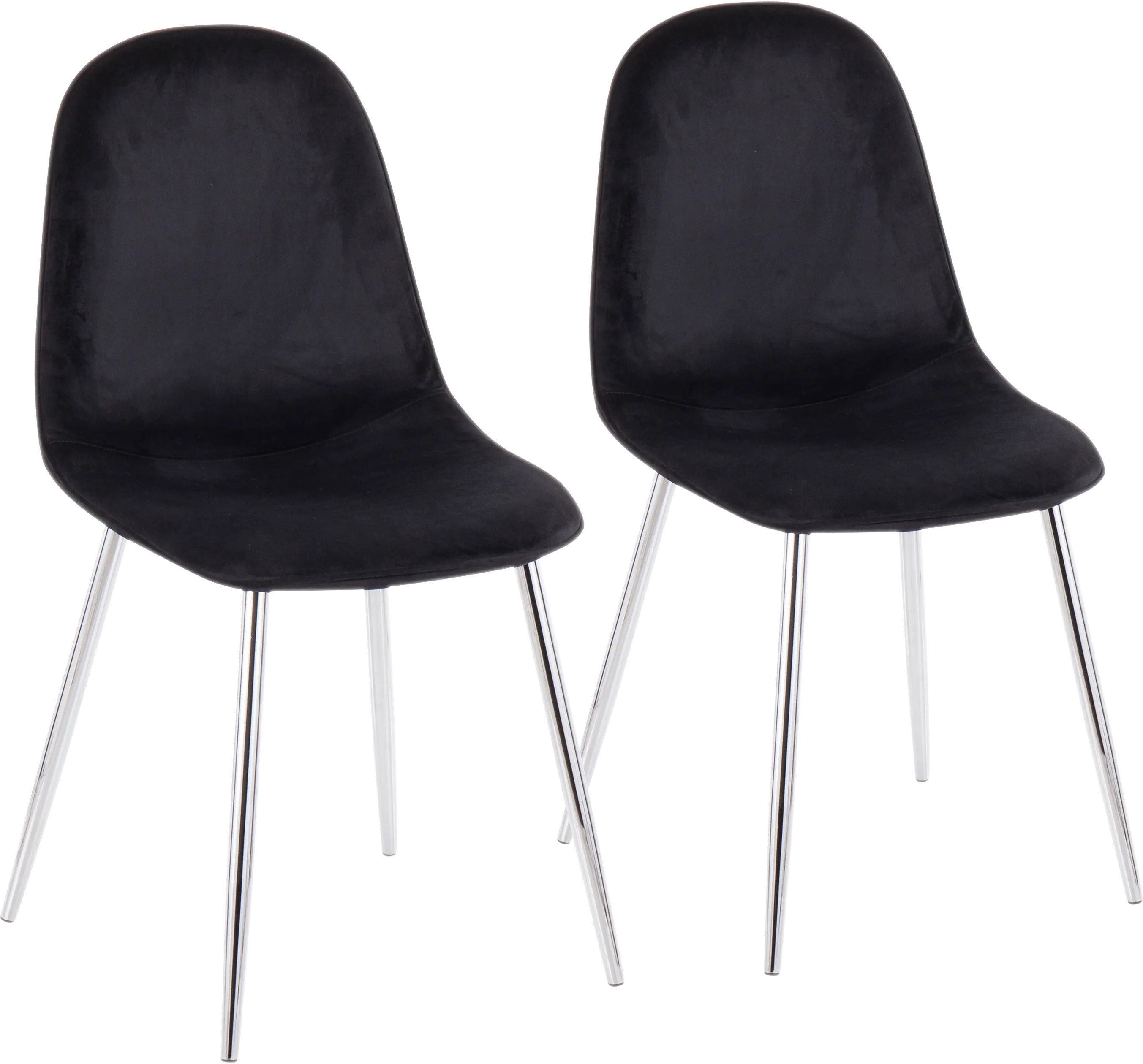 Contemporary Black and Chrome Dining Room Chair (Set of 2) - Pebble