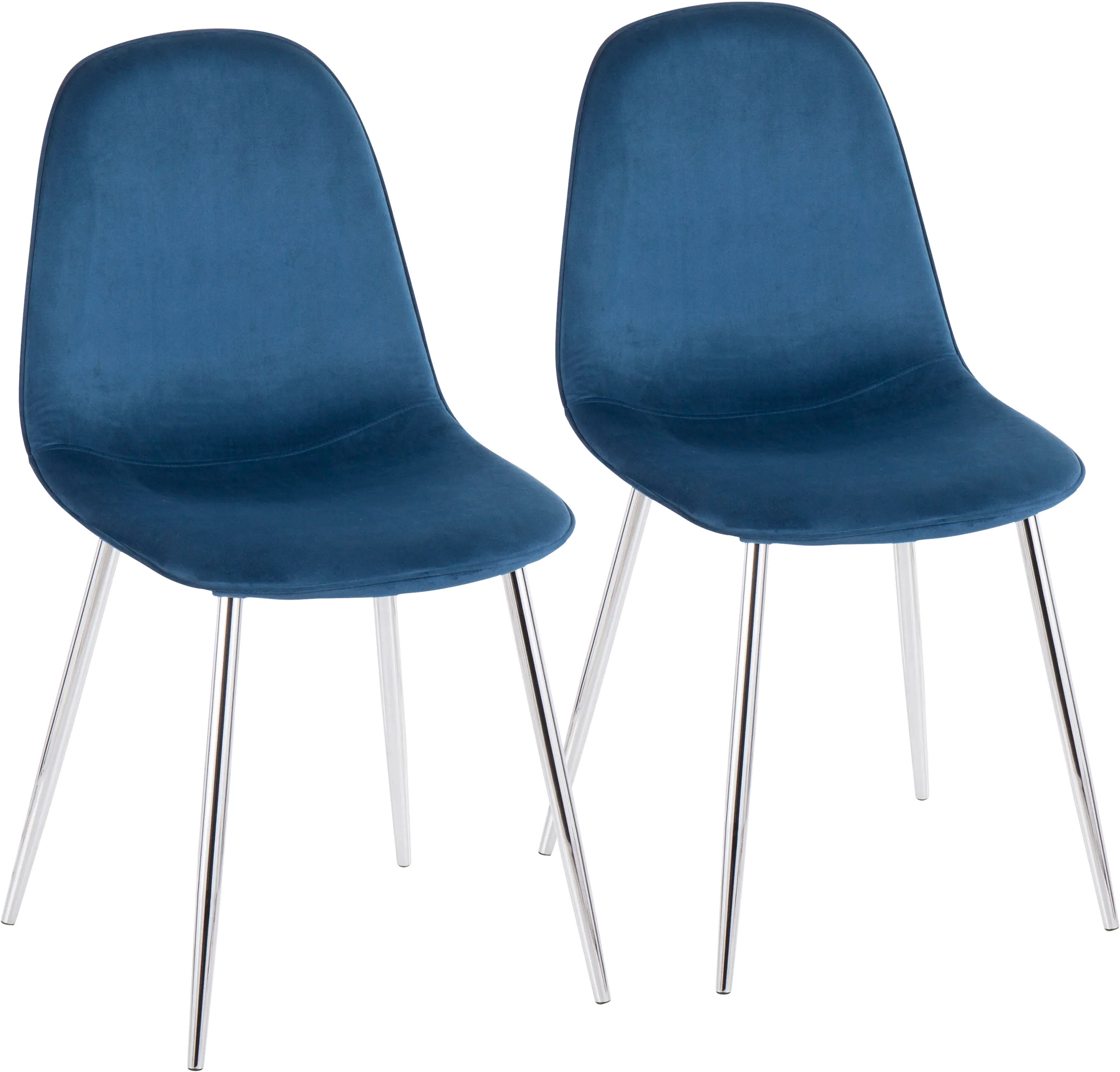 CH-PEBBLESVVBU2 Contemporary Blue and Chrome Dining Room Chair (Se sku CH-PEBBLESVVBU2