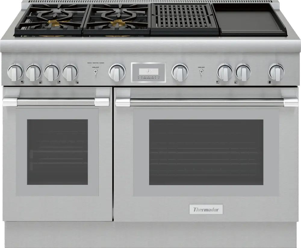 PRD484WCHU Thermador Dual Fuel Pro Harmony Smart Range with Double Oven - 48 Inch, Stainless Steel-1