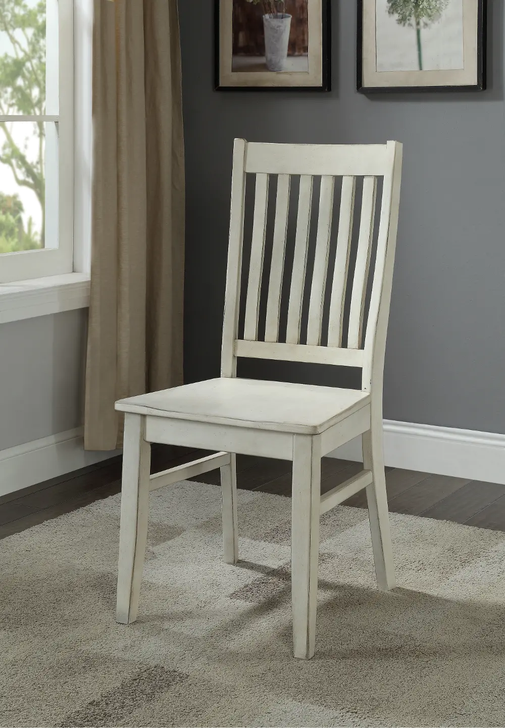 22608 Traditional White Dining Room Chair -Orchard Park-1