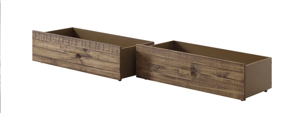 Rustic Driftwood Storage Drawers (Set of 2) - Front Porch