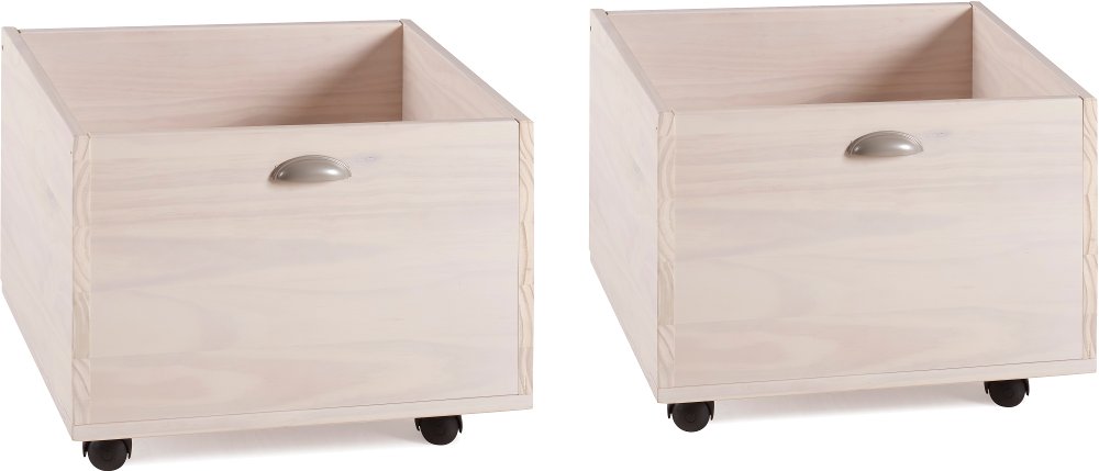 Contemporary Whitewash Toy Box, Set of 2 - Junior