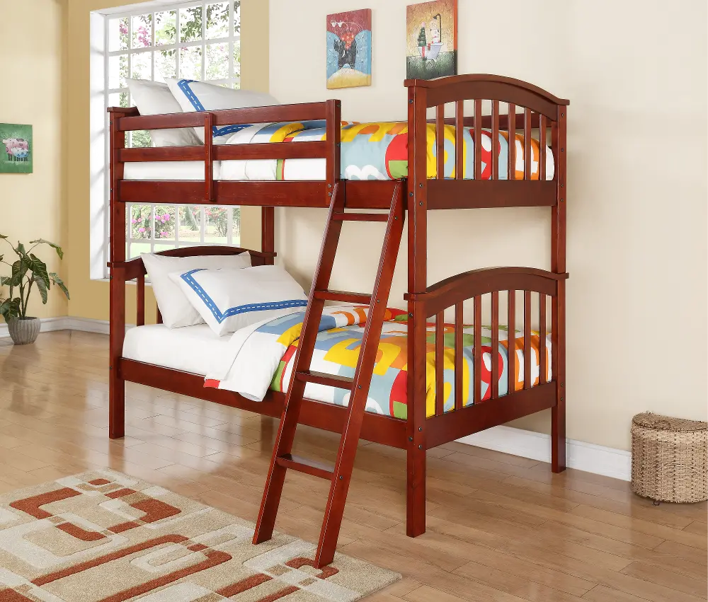 Classic  White Twin over Twin Bunk Bed - Columbia-1