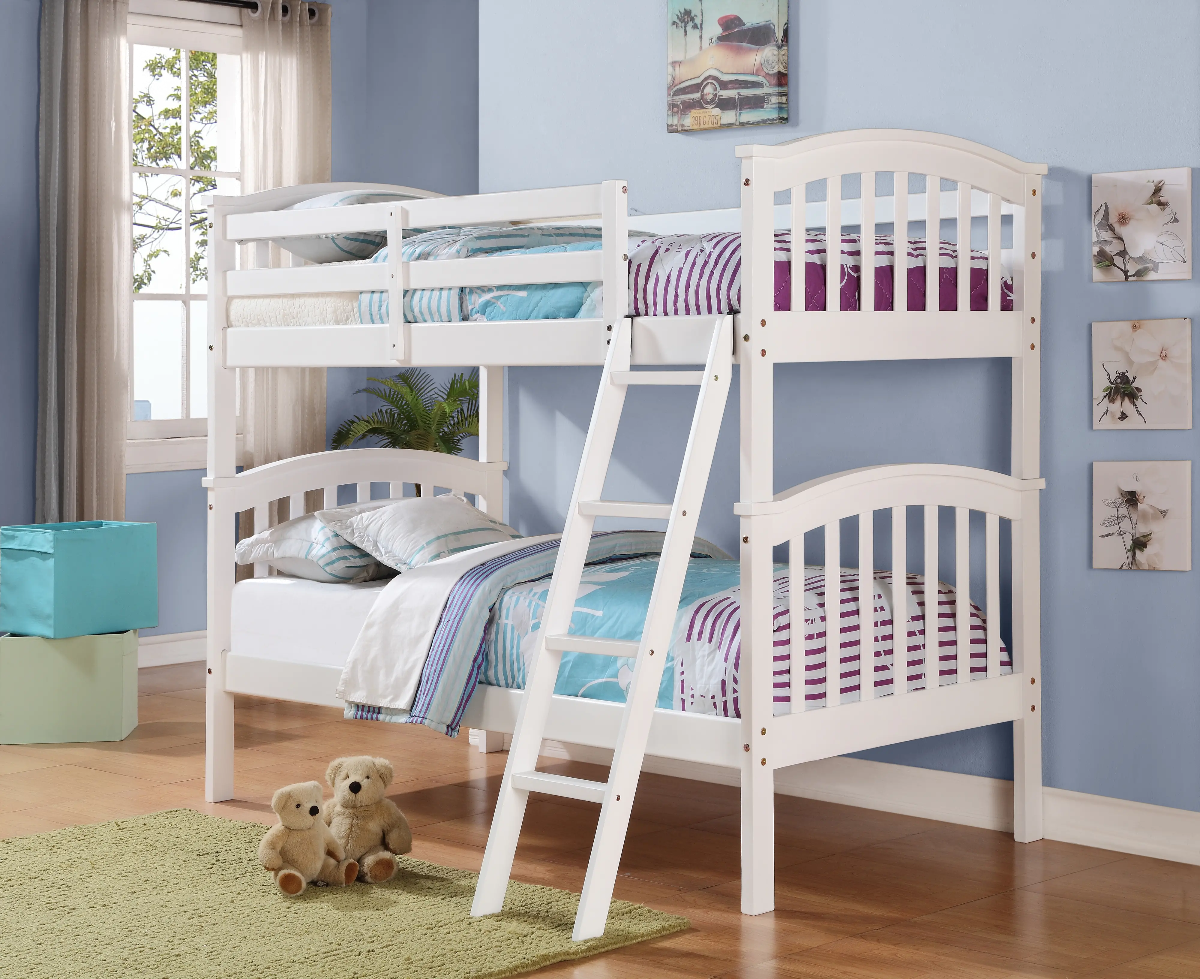 Classic White Twin over Twin Bunk Bed - Columbia