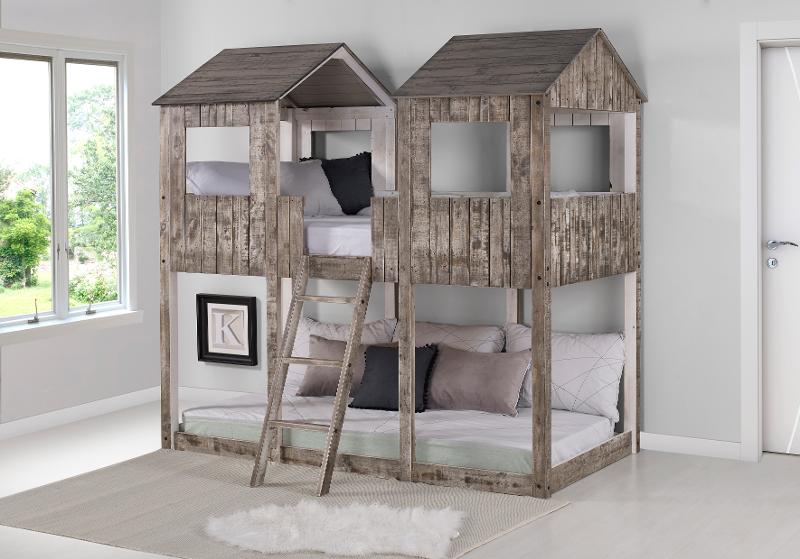Rustic White Twin Over Bunk Bed, Bunk Beds Under 300