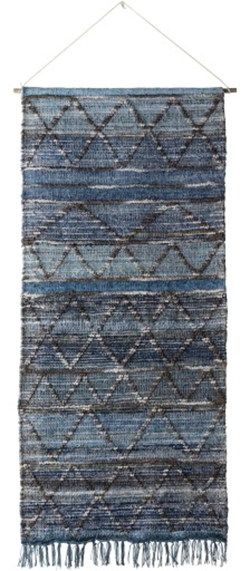 Dark Blue and Gray Woven Wall Hanging - Cassidy-1