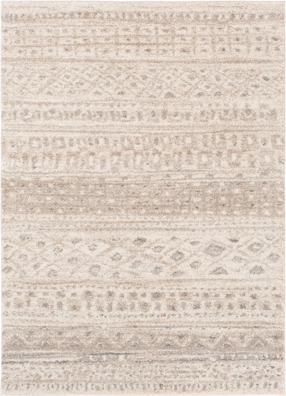 5 x 7 Ivory High Pile Woven Rug - Fowler-1