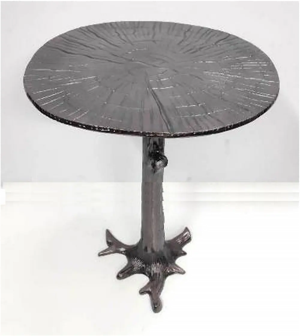 22 Inch Silver Round Accent Table-1