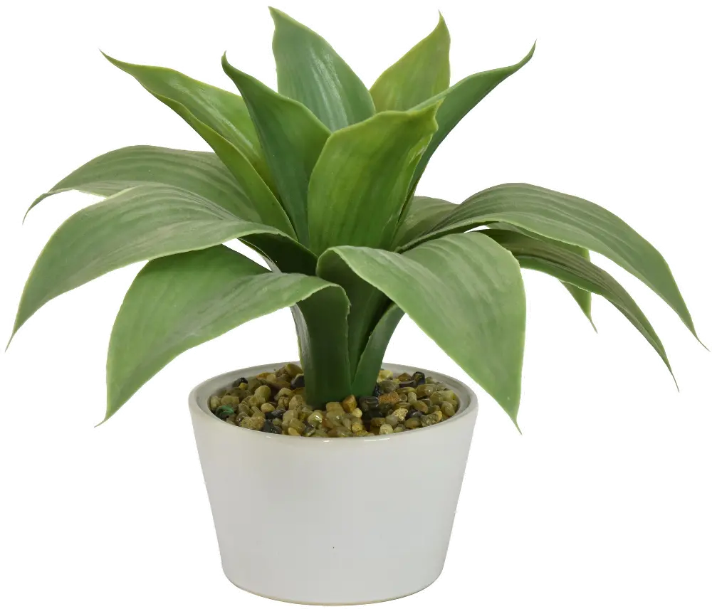 Artificial Green Arrangement Planter in Cream Pot-1